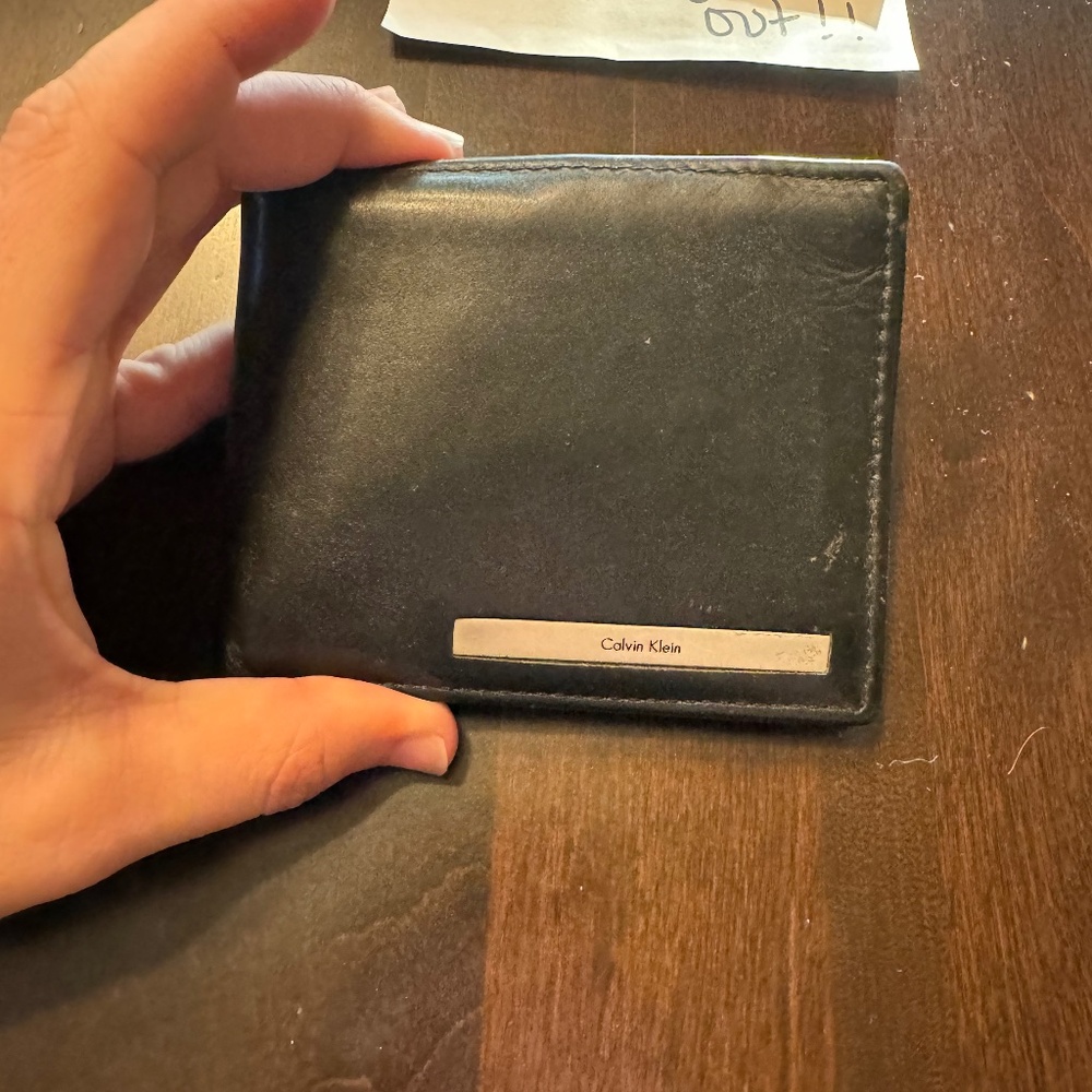 Calvin Klein Black Leather Bifold Wallet